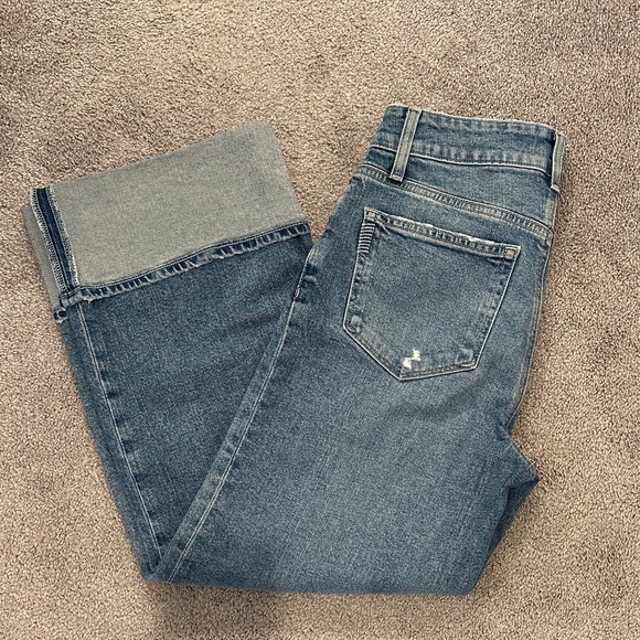 PAIGE Denim - Paige Sasha Cuffed Light-Mid Wash Jeans